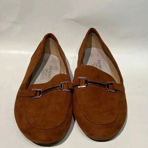 Primark Comfort Fit Memory Foam brown loafers casual office 9 faux suede slip on